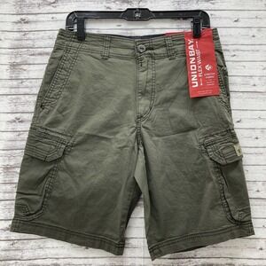 Unionbay Cargo Short Men's Size 30 Green Lightweight Flex Waist Stretch NEW